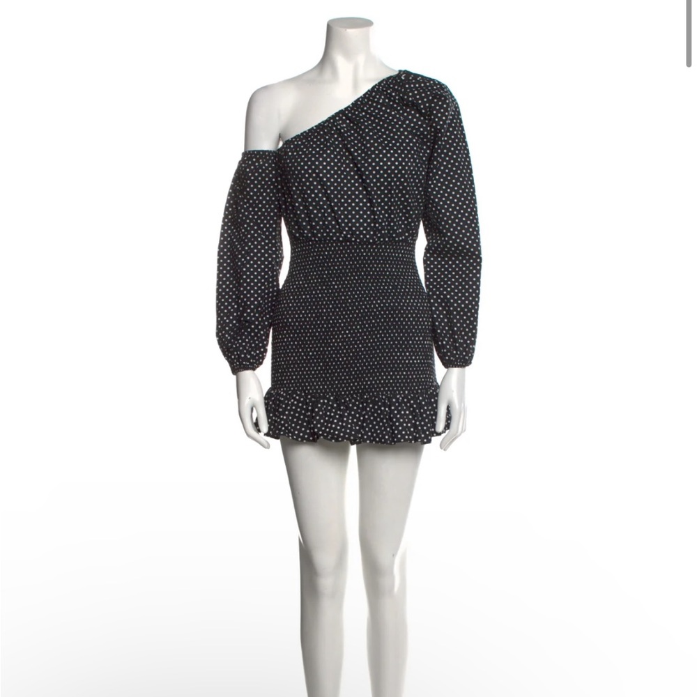 Tularosa Revolve Polka Dot Asymmetrical Off Shoulder Dress